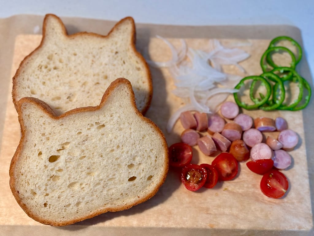 ねこねこ食パンの断面と具材