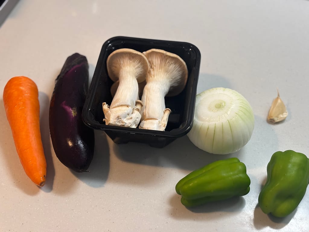 使用する調理前の野菜の写真