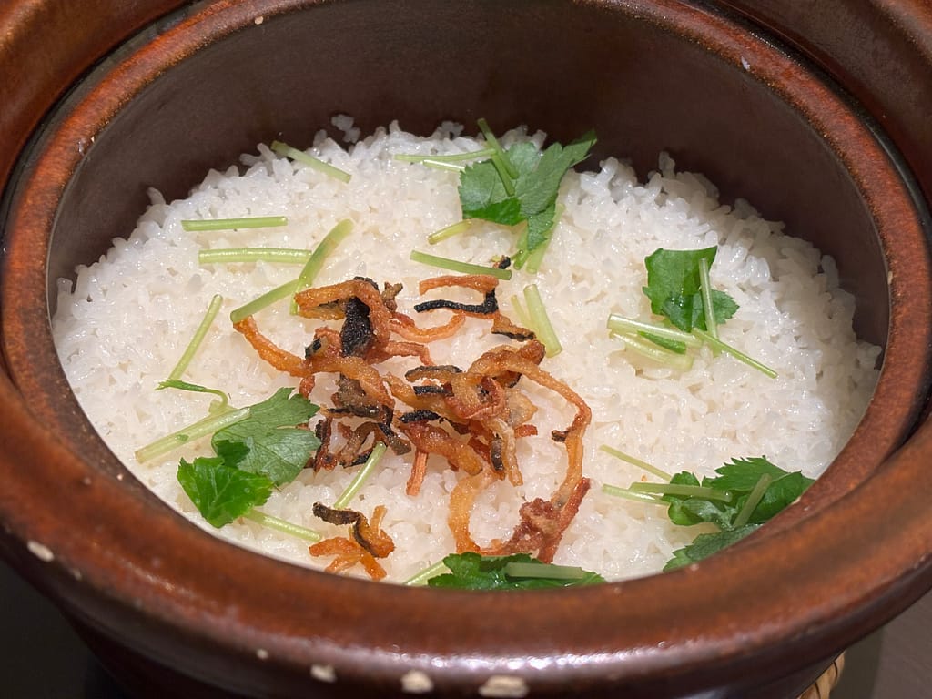 河豚土鍋ご飯のアップ