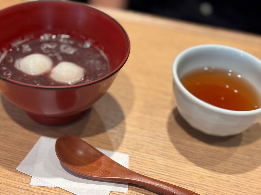 本日のランチのデザートぜんざいの写真