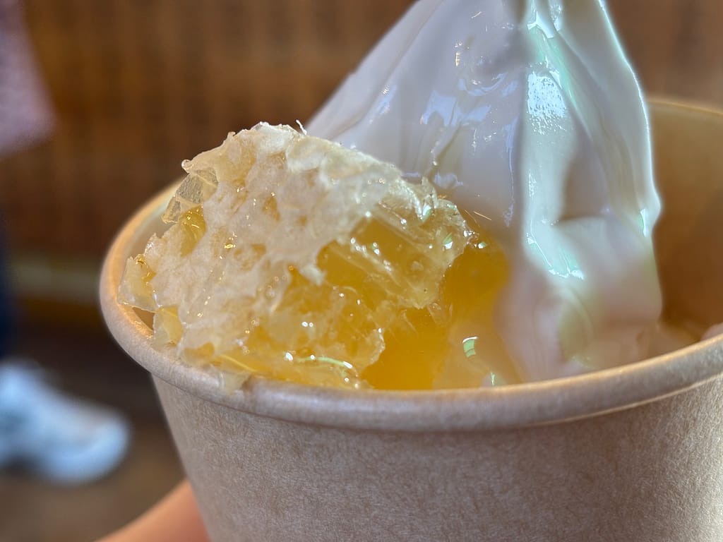 巣蜜ソフトクリームのアップ画像