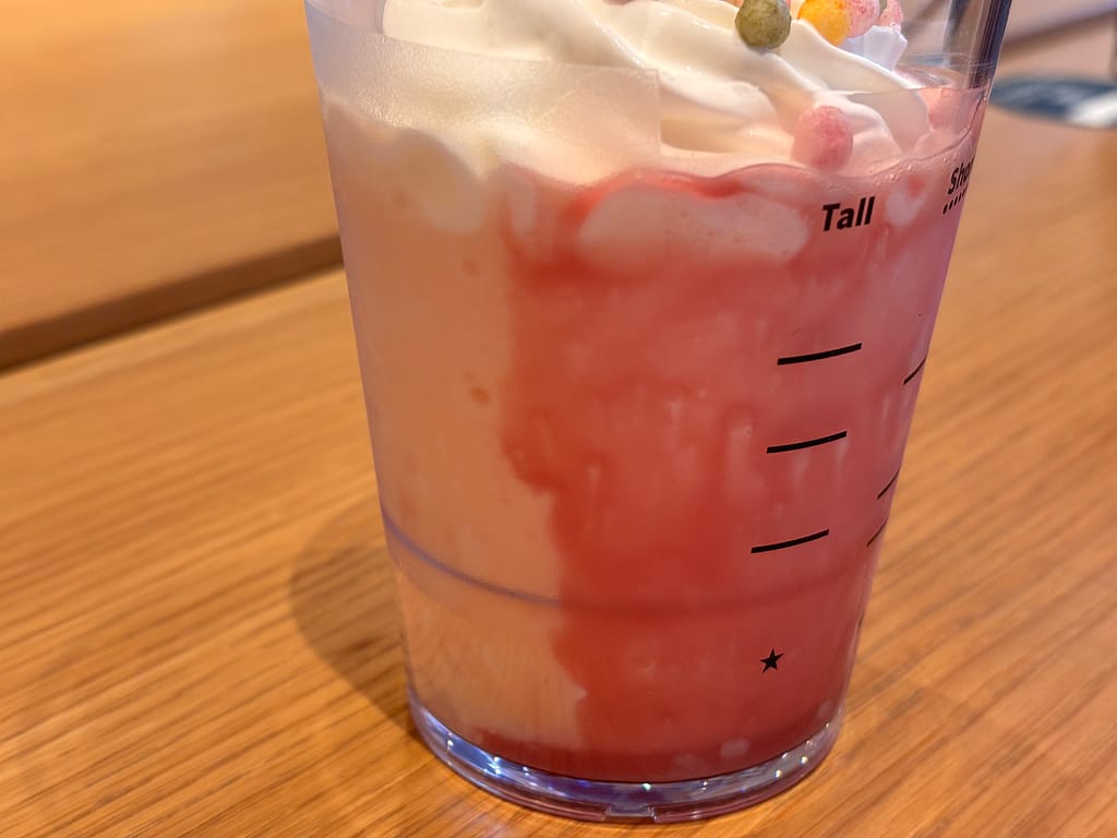 フラペチーノを横から見たアップ写真